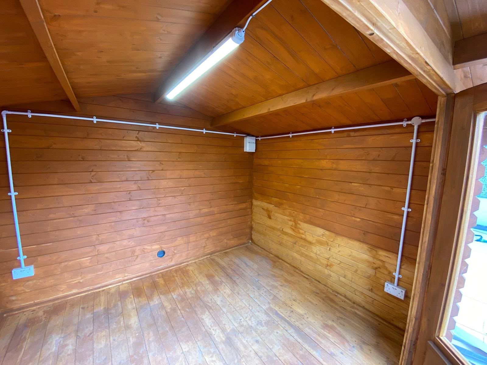 Electrical installation in timber lodge